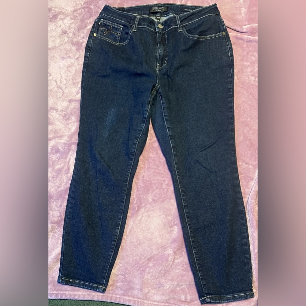 JUDY BLUE HIGH-RISE DARK INDIGO WASH MOM FIT JEANS SIZE 14 W
